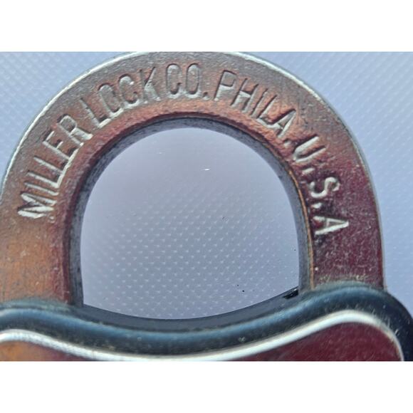 Antique Rare JB Miller Keyless Lock Co. numberless combination padlock - Picture 5 of 10